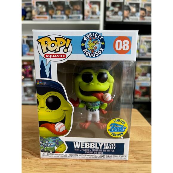 VAULTED LIMITED EDITION EXC Webbly Tie-Dye Shirt Funko Pop #08 Aquasox Everett - Picture 1 of 6